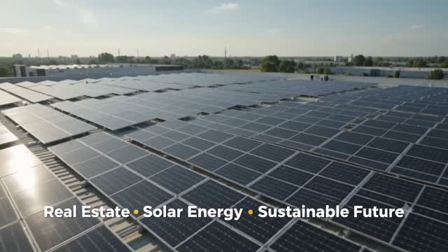 Large-scale solar array on a commercial rooftop